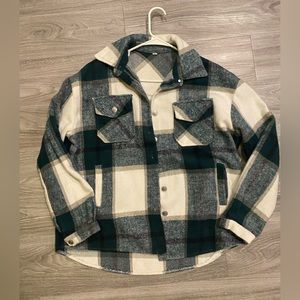 Amazon teal and white Shacket